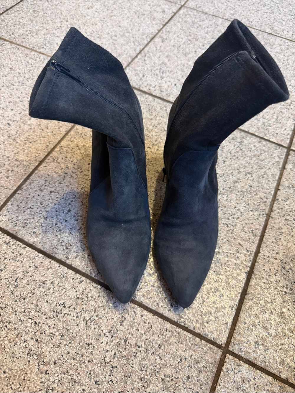Loeffler RandallWomen’s Pointed-Toe Mid-Calf Boots in Blue Suede